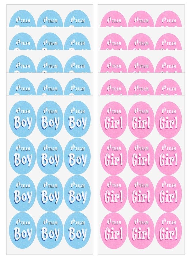 Styquenzer Team Boy or Girl Gender Reveal Stickers,120 PCS Pink and Blue Gender Stickers Self-Adhesive Team Boy or Girl Baby Shower Sticker Round Gender-Reveal Party Game Plates Decorations for Baby Shower Party - Image 1